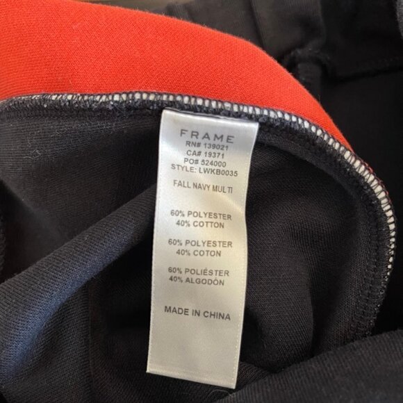 FRAME Navy High Waisted Track Pants With Side Stripe Size Medium - Picture 3 of 7